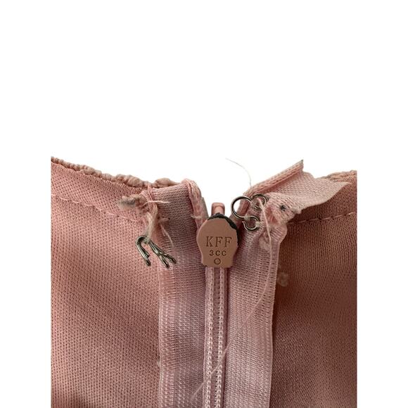 Polagram Dress Pink Lace Button Front Short‎ Sleeve Guipure Lace Dainty Medium - Picture 8 of 14